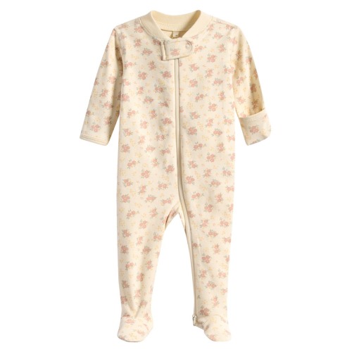 Floral Organic Cotton Zip Footie, 0-3MPick up today