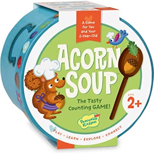 Peaceable Kingdom Acorn Soup – Game for You and Your 2 + Year Old – Fun Toddler Games Ages 2–4 That Teach Numbers and Counting Skills