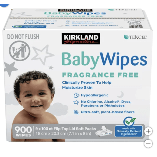 Kirkland Signature Baby Wipes Fragrance Free, 900-count