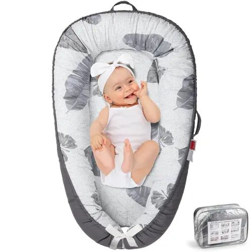 Baby Lounger - Baby Lounger for Newborn 0-24 Months, Breathable & Soft Baby Nest, Portable and Lightweight Lounger for Home and Travel, Ideal Newborn Babies Essentials