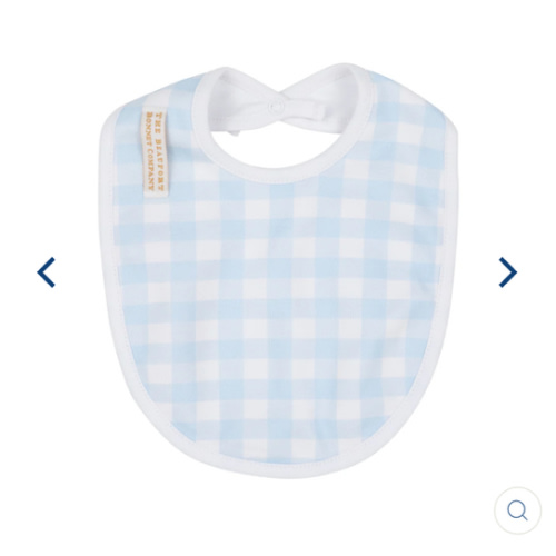 Burp Me Bib - Buckhead Blue Gingham with Worth Avenue White