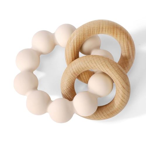 Amazon.com : Socub Baby Teething Toys for 0-6 6-12 Months- BPA-Free Food-Grade Silicone & Natural Beech Wood Teether Ring for Newborn Infants Teething Relief- Easy-Grip Sensory Rattle Toys(Shifting Sand) : Baby