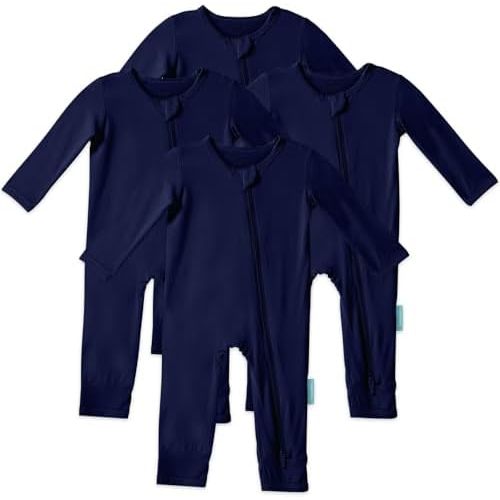 Baby Long Sleeve Romper Jumpsuit, Premium Soft Rayon One Piece Pajamas Boy Girl 2-Way Zipper Coverall Sleeper