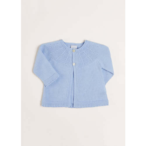 Openwork Detail Baby Cardigan in Blue (1-6mths)