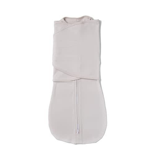 LullaBaby "Double Dream Swaddle: Exclusive Dual Wing Design, Pediatrician-Endorsed, Ultra-Soft Cotton, 0-2 Months, 6-14 lbs - White Sand