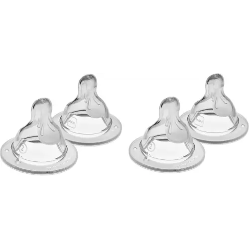 MAM Bottle Nipples Medium Flow Nipple Level 2, for 2+ Months, SkinSoft Silicone Nipples for Baby Bottles, Fits All MAM Bottles, 4 Pack