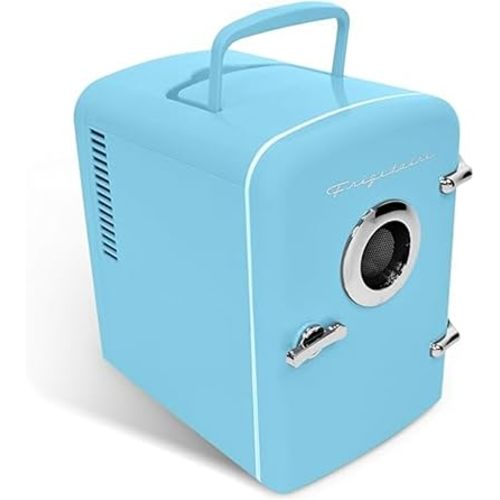FRIGIDAIRE Curtis EFMIS151 Mini Portable Compact Personal Fridge Cools & Heats, 4 Liter Capacity, 6 Cans, Makeup, Skincare, Freon-Free & Eco Friendly, Includes Home Wall Plug, Blue