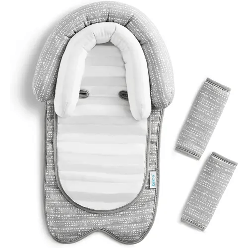 Munchkin Brica XtraGuard Car Seat Head Support for Baby, Includes Strap Covers and Silver-Ion Technology, Dots