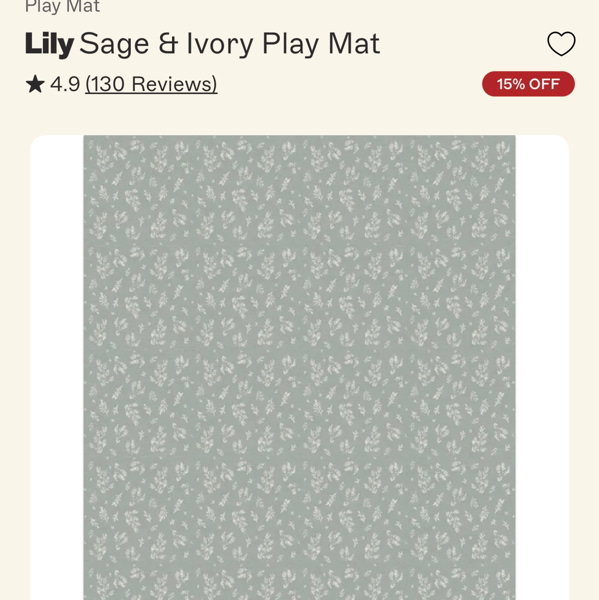 Lily - Sage and Ivory Play Mat