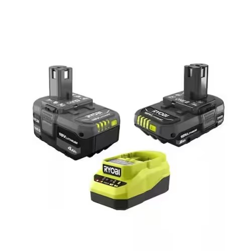 RYOBI ONE+ 18V Lithium-Ion Starter Kit with 2.0 Ah Battery, 4.0 Ah Battery, and Charger PSK106SB