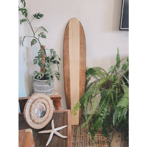 Natural Stripe Surfboard Wall Hanging, Coastal Home Decor, Boho Decor, Beach House Decor, Personalized Gift, Surf Decor, Wood Sign