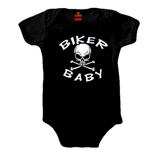 Hot Leathers Black Biker Baby Skull Onesie