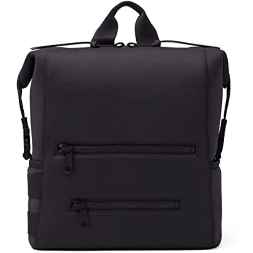 State of Bliss Diaper Bag Backpack Durable Black Neoprene with Changing Pad and Bottle Pockets, Large | Hands-free wrangling for Parents On-the-Go