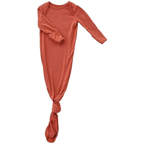 Wallaby Kids Extra Tall Knotted Baby Gown, Super Soft Bamboo Newborn Sleeper for Baby Girl and Boy