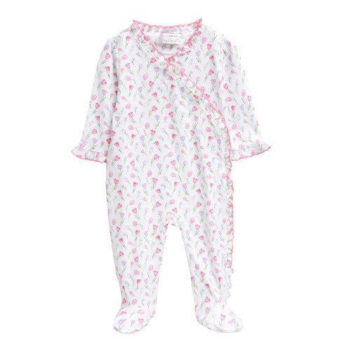 Baby Kids' Pima Cotton Footie Baby), Newborn, Pink Multi