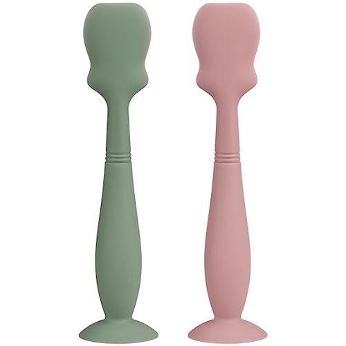 Large Size Baby Diaper Cream Spatula Applicator Soft Silicone Baby Butt Paste Spatula (2Pack,Sage/Blush)