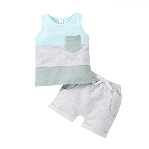 Kupretty Baby Boy Summer Clothes Sleeveless Tank Tops Vest T-Shirt + Casual Shorts Toddler Outfits Set