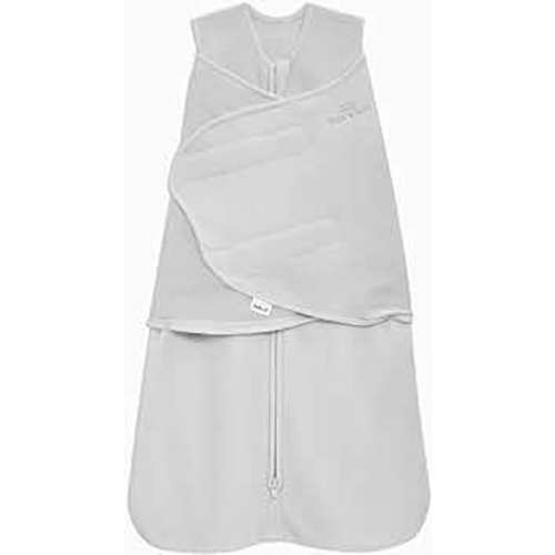 HALO Micro Fleece Sleepsack Swaddle, 3-Way Adjustable Wearable Blanket, TOG 3.0, Grey, Small, 3-6 Months