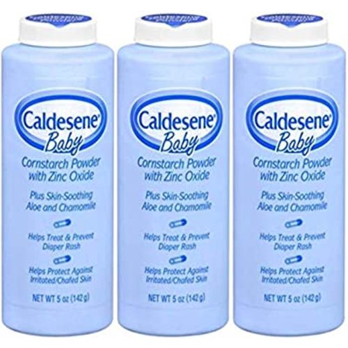 Caldesene Cornstarch Baby Powder with Zinc Oxide, Talc-Free Baby Powder, 5 Oz (3 Pack)
