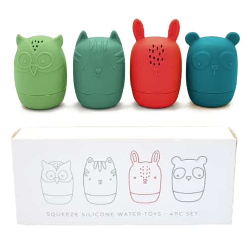 Baby Bath Toys, Infant Bath Toys for Babies 0-6 Months, Easy to Clean Baby Bath Toy, Bath Toys for Toddlers 1-3, Silicone Bath Toys, Eco-Friendly Bath Toys (Woodland Creatures) by Toy Appétit
