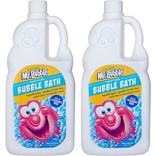 Mr. Bubble Extra Gentle Bubble Bath - Hypoallergenic, Tear Free Bubble Bath Solution Perfect for Sensitive Skin (Pack of 2 Bottles, 36 fl oz Each)