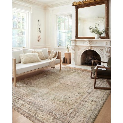 Loloi Margot Collection MAT-01 Antique/Sage 7'-6" x 9'-6" Area Rug, No-Shed Easy Clean Large Patterned Area Rug for Living Room, Bedroom, Dining Area