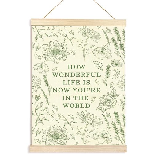 Hiuwevt Floral Nursery Wall Art, Sage Green Boho Poster Hanger Frame, Kids Room Decor, Neutral Baby Shower Newborn Wall Art Decor for Toddler Girls Room Home Bedroom, 12x16 Inch