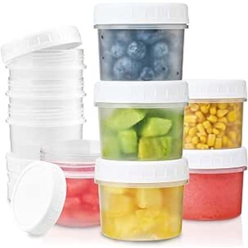 TUZAZO 6 Oz Plastic Container Jars with Lids and Labels BPA Free