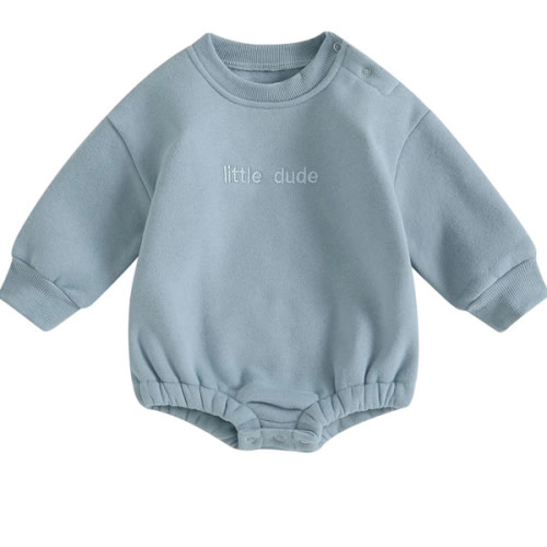 VISGOGO Newborn Infant Baby Boy Girls Oversized Romper Little Dude Sweater Onesie Coming Home Outfit Neutral Clothes