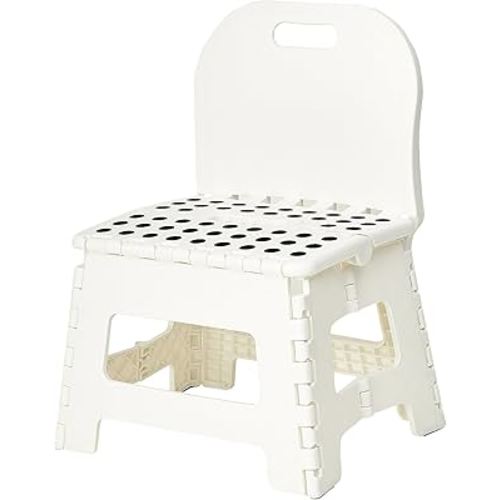 Home&Kitchen White Small Step stools for Adults Foldable Space-Saving Lightweight and Portable for Bedroom Bathroom Small Folding Chairs