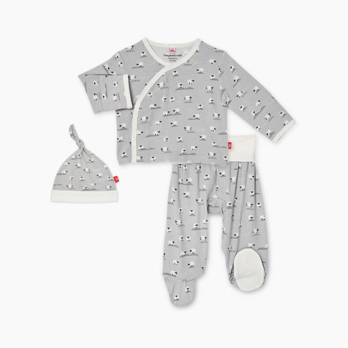 Magnetic Me Modal Magnetic Wrap 3-Piece Set - Baa Baa Grey, Nb