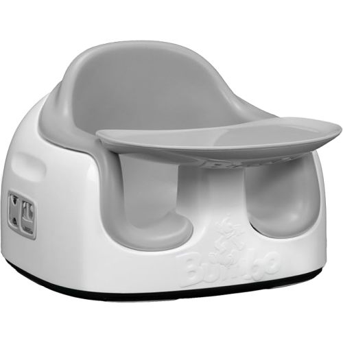 Bumbo 3-in-1 Multi-Seat for 6 to 36 Months, Travel Baby Feeding & Play Floor Seat, All-in-One Portable Booster with Tray & Toddler High Chair, Cool Grey