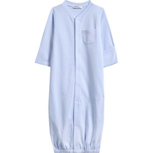 Stripes Convertible Pima Cotton Gown, S (0-3m)