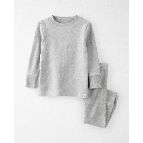 Baby Organic Cotton Ribbed 2-Piece Pajamas Set - 12M - Grey Heather