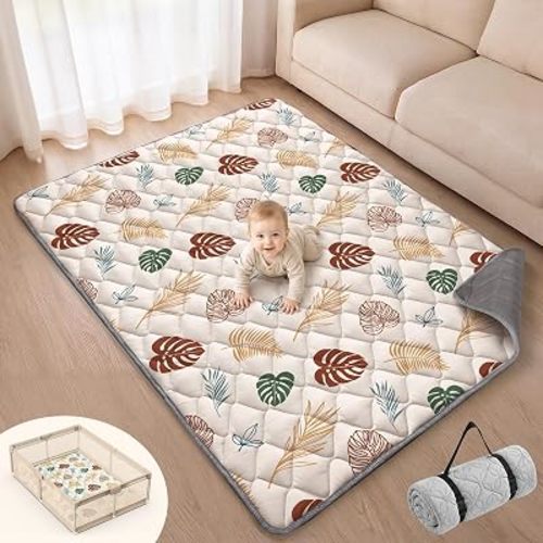 74"x50" Baby Play Mat for Floor,Thick Foldable Foam Playpen Mat