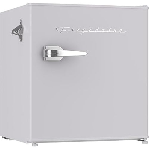 Frigidaire EFR176 Retro Compact Fridge with Chiller Mini Refrigerator with Built-in Bottle Opener for Office, Bedroom, Dorm Room or Cabin, 1.6 cu ft 16" D x 18" W x 18.5" H, Moonlight