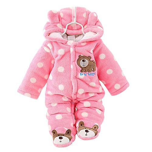XIFAMNIY Baby Newborn Jumpsuit Footie Hooded Thicken Winter Bunting Outwear Snowsuit Pajamas for Girls Boys…