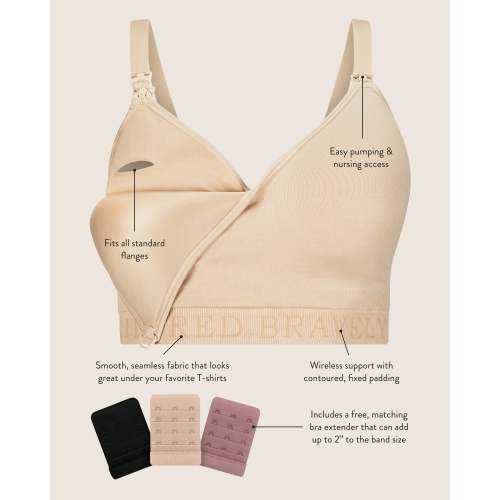 Signature Sublime® Contour Hands-Free Pumping & Nursing Bra | Beige - Kindred Bravely