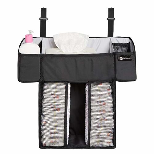 4moms breeze Playard Diaper Caddy, Storage Basket for Diapers, Baby Wipes, and Organization, from The Makers of The mamaRoo, Black