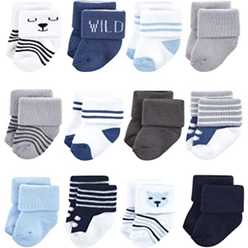 Hudson Baby Baby Girls' Cotton Rich Newborn and Terry Socks