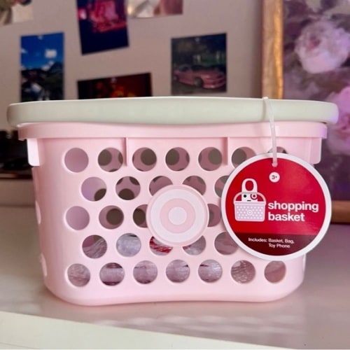 Viral Pink Target Toy Shopping Basket