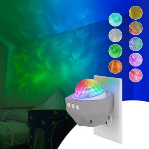 Galaxy Wave Projector Wall Plug Light - Enbrighten: Aurora & Nebula Effects, Integrated Led, Modern Decor