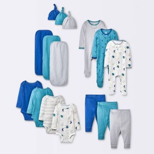 Baby Boys' 16pk Layette Gifting Bundle - Cloud Island™ Blue, Size: 3-6M
