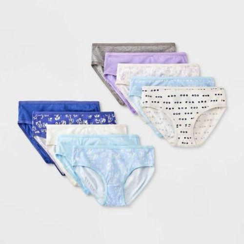 Girls' 10pk 'Dogs' Cotton Hipster Underwear - Cat & Jack™ Violet/Blue/White 6