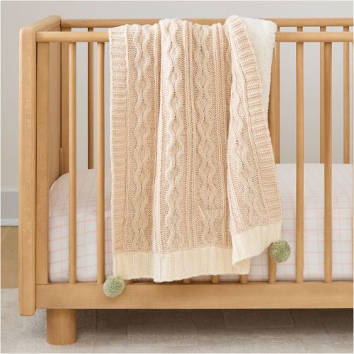 Cozy Cable Knit Baby Blanket (Sage)