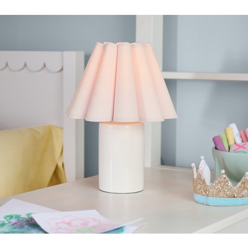 Ceramic Cylinder Fluted Lamp (13")