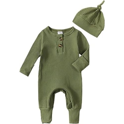 Twopumpkin Newborn Outfits Baby Boy Girl Knit Onesie Romper Newborn Coming Home Outfit Infant Gender Neutral Clothes