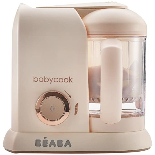 BEABA Babycook Solo 4 in 1 Baby Food Maker, Baby Food Processor, Steam Cook and Blender, Large Capacity 4.5 Cups, Cook Healthy Baby Food at Home, Dishwasher Safe, Rose Gold