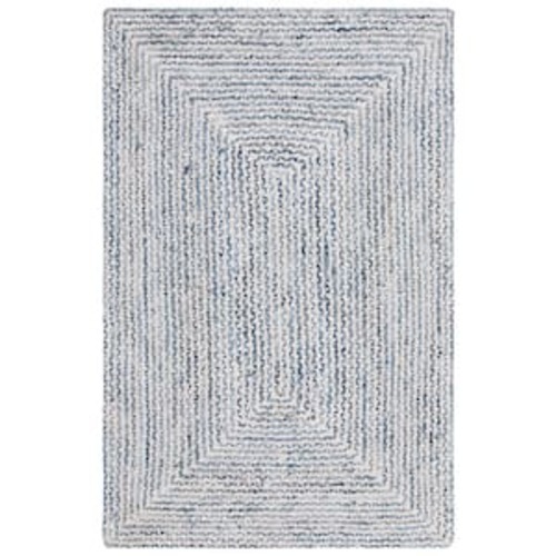 Safavieh Braided 5 ft. x 8 ft. Blue/Ivory Geometric Area Rug