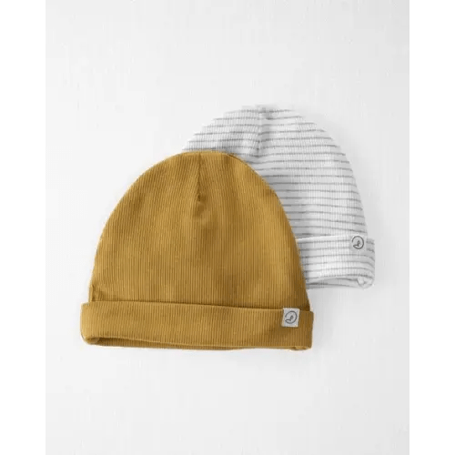 Baby 2-Pack Organic Cotton Rib Caps - Little Planet | Carter's